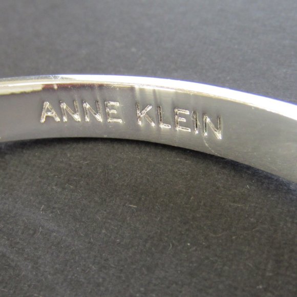 Anne Klein Silver Tone Pave Set Crystal Bangle - Picture 3 of 9